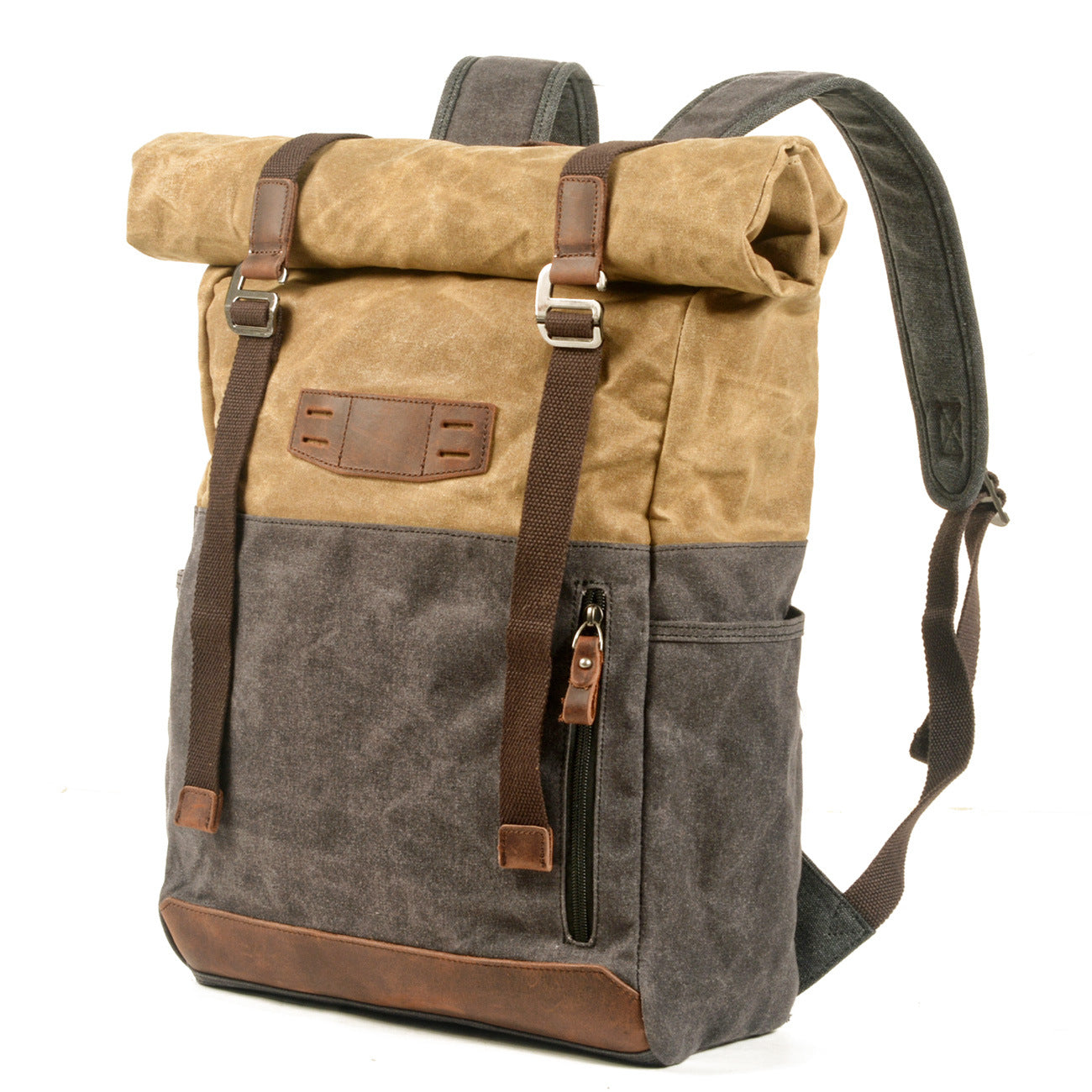 Fashion Waterproof Canvas Contrast Color Unisex Backpacks