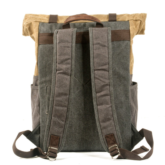 Fashion Waterproof Canvas Contrast Color Unisex Backpacks