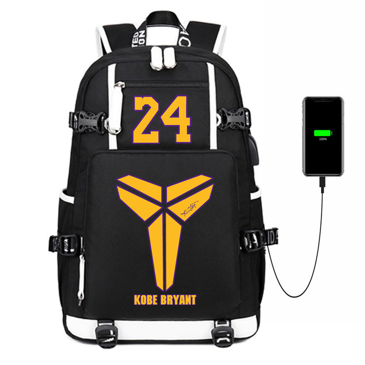 Men's Mamba Memorial Tribute Basketball Printed Trendy Backpacks
