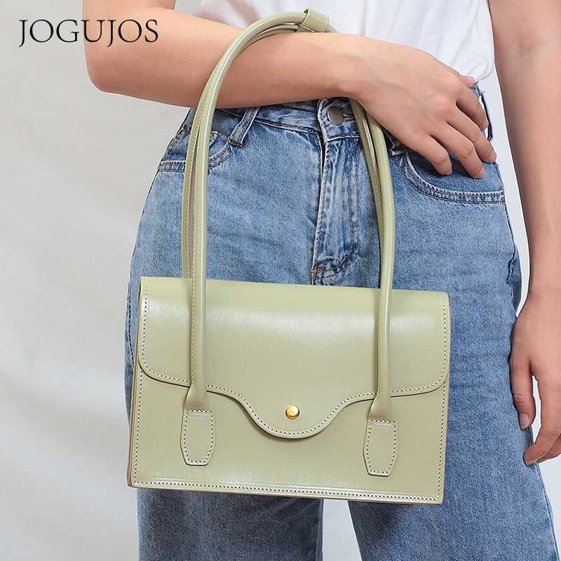 Women's High-grade Genuine Leather Italian Simple Underarm Handbags