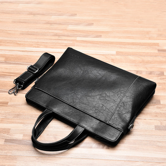 Men's Genuine Leather Cattle Business Trip Document Men's Briefcases
