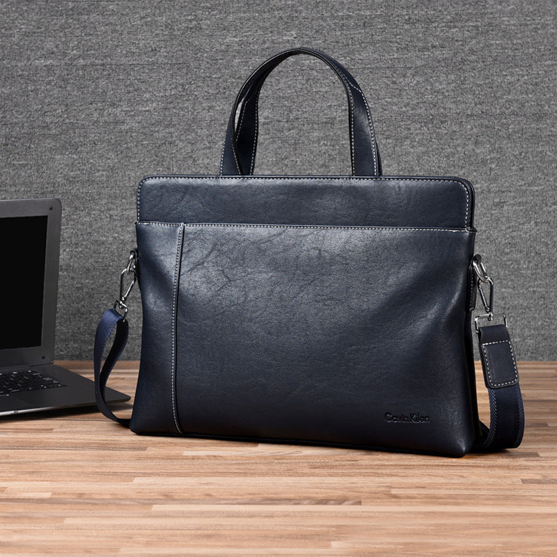 Men's Genuine Leather Cattle Business Trip Document Men's Briefcases