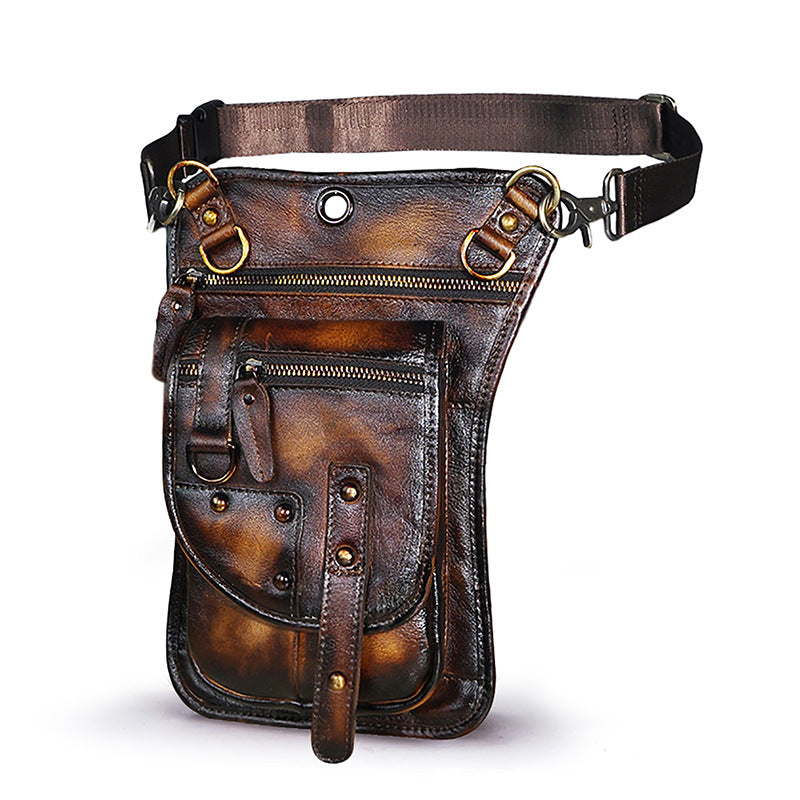 Men's Top Layer Oil Wax Skin Ding Men's Chest Bags