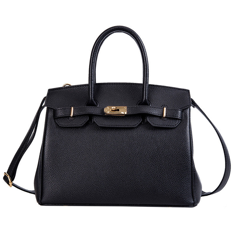 Women's Korean Big Portable Litchi Pattern Fashion Handbags