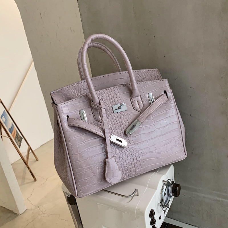Women's New Crocodile Pattern Fashion Kelly Shoulder Bags
