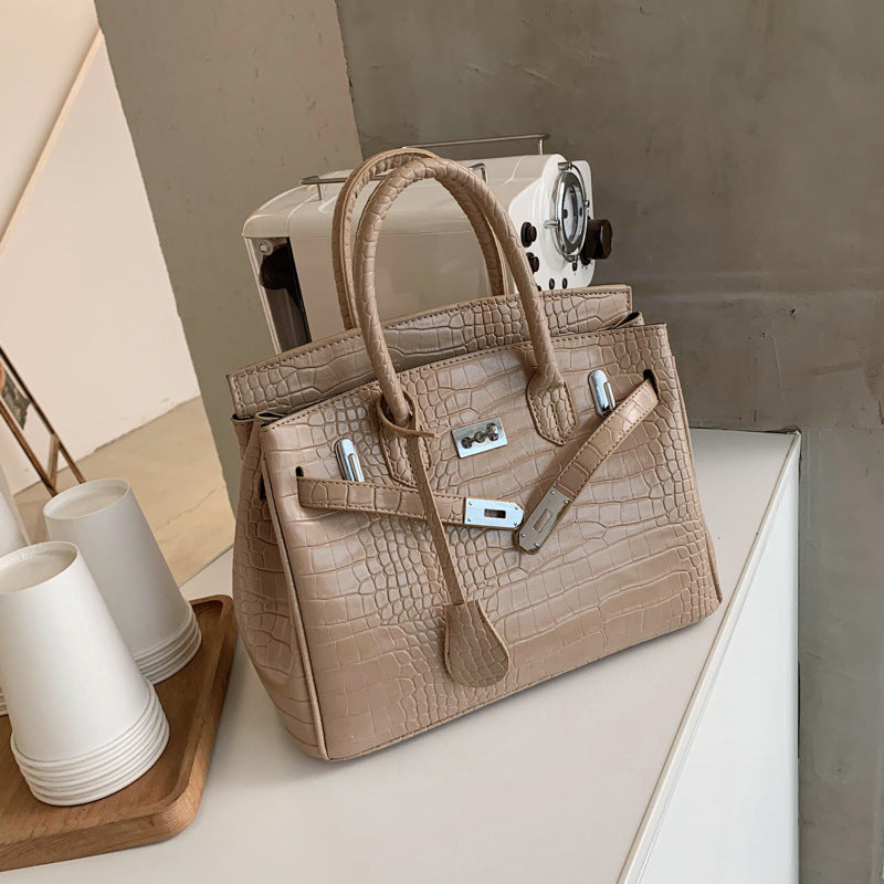 Women's New Crocodile Pattern Fashion Kelly Shoulder Bags