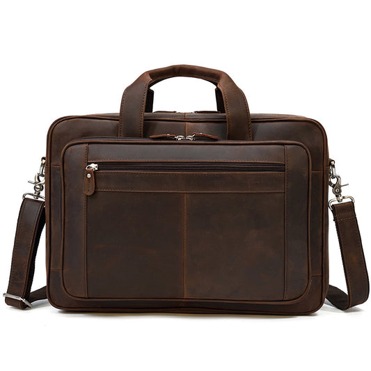 Men's Crazy Horse Leather Business Vintage Commuter Men's Handbags