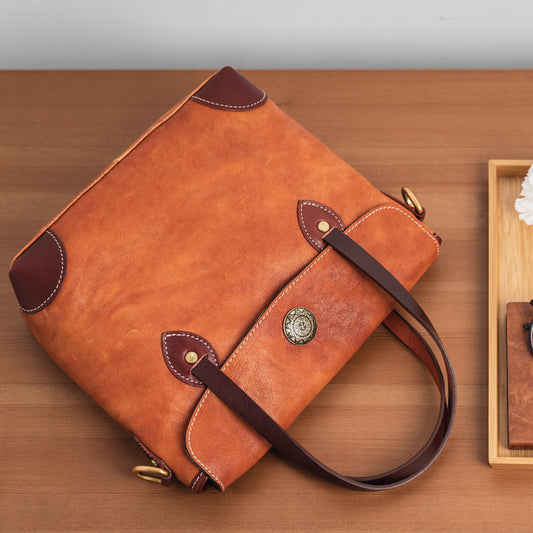 Women's Genuine Leather Hand-rub Color Vintage Shoulder Bags