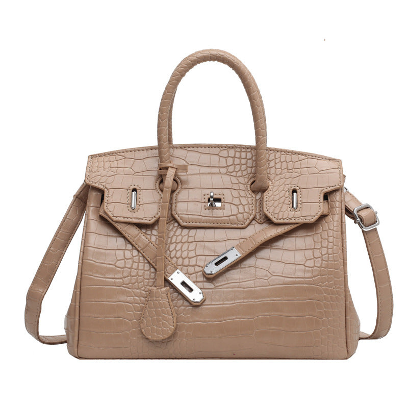 Women's New Crocodile Pattern Fashion Kelly Shoulder Bags
