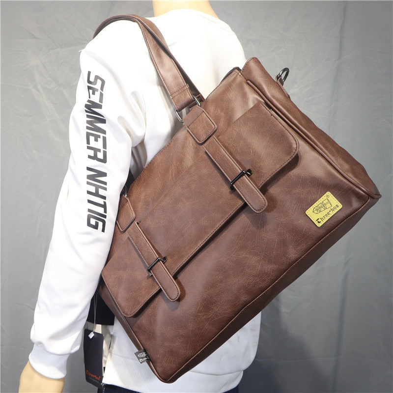 Men's Three Boxes Fashion Business One Big Men's Shoulder Bags