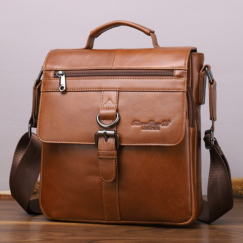 Men's Leather Retro First Layer Cowhide Trendy Men's Messenger Bags