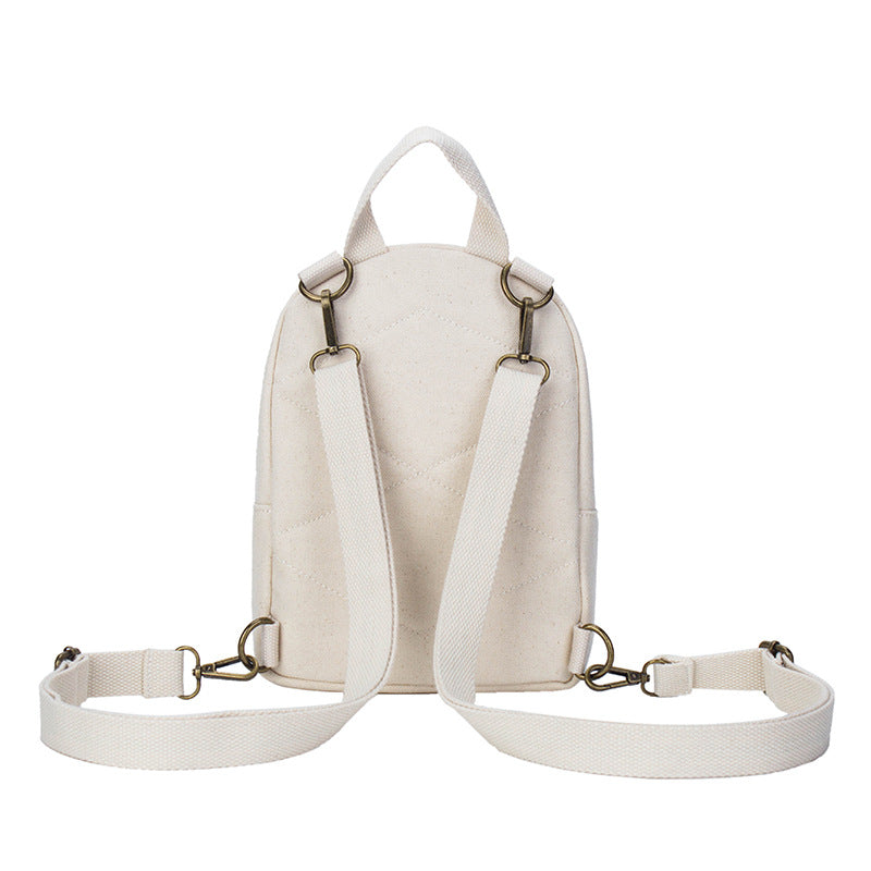 Women's Elegant Literary Cotton Canvas Mini Backpacks