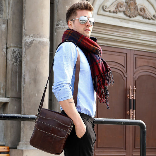 Men's Genuine Leather Retro First Layer Cowhide Men's Messenger Bags