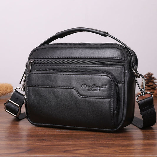 Men's Leather Mini Cowhide Multifunctional Mobile Men's Messenger Bags