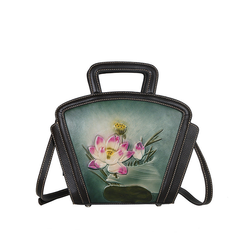 Women's Retro First Layer Cowhide Other Embossing Shoulder Bags
