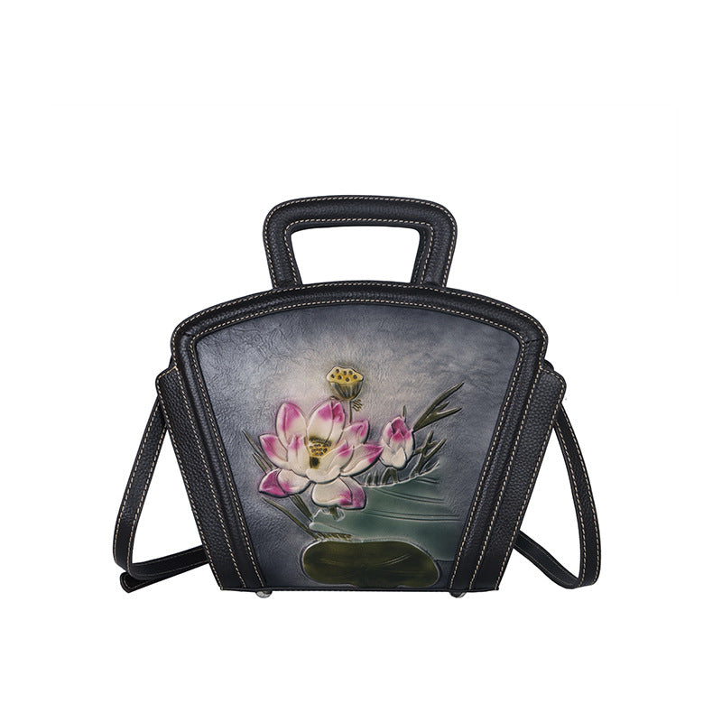 Women's Retro First Layer Cowhide Other Embossing Shoulder Bags