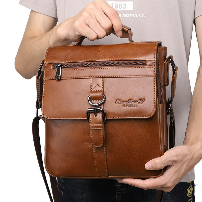 Men's Leather Retro First Layer Cowhide Trendy Men's Messenger Bags
