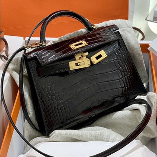 Women's Second Generation Kelly Genuine Leather Retro Shoulder Bags