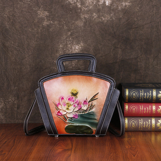 Women's Retro First Layer Cowhide Other Embossing Shoulder Bags