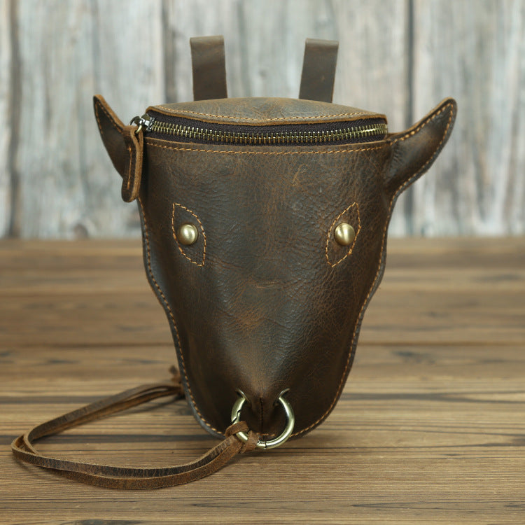 Men's Pocket Retro Trendy Cow Head Pannier Men's Waist Packs