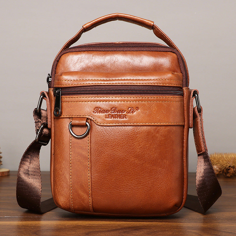 Men's Leather Mini Trendy Retro First Layer Men's Messenger Bags