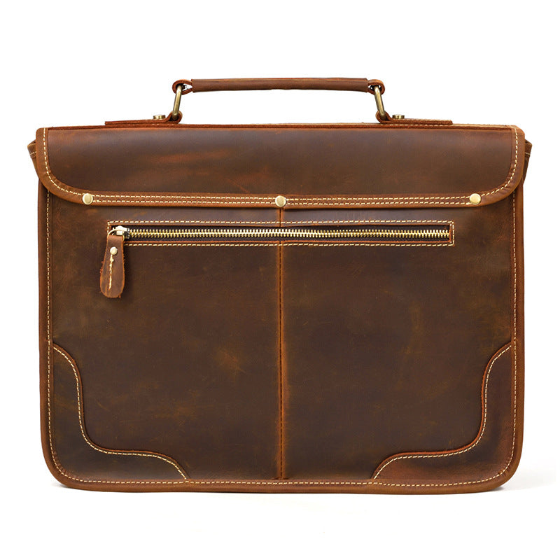 Men's British Vintage Leather Crazy Horse Business Bags