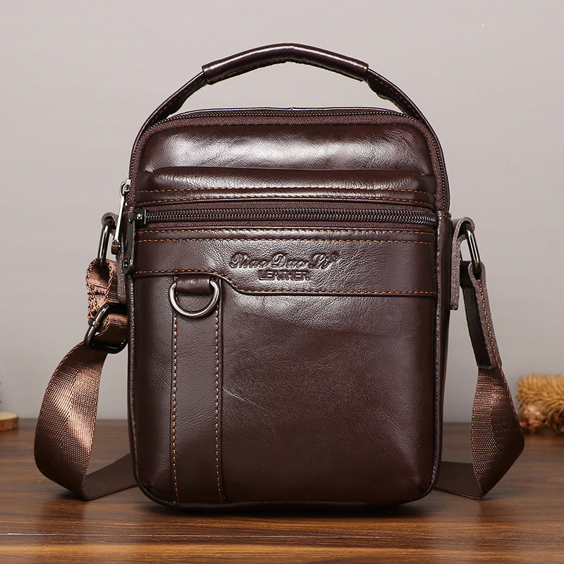 Men's Leather Mini Trendy Retro First Layer Men's Messenger Bags
