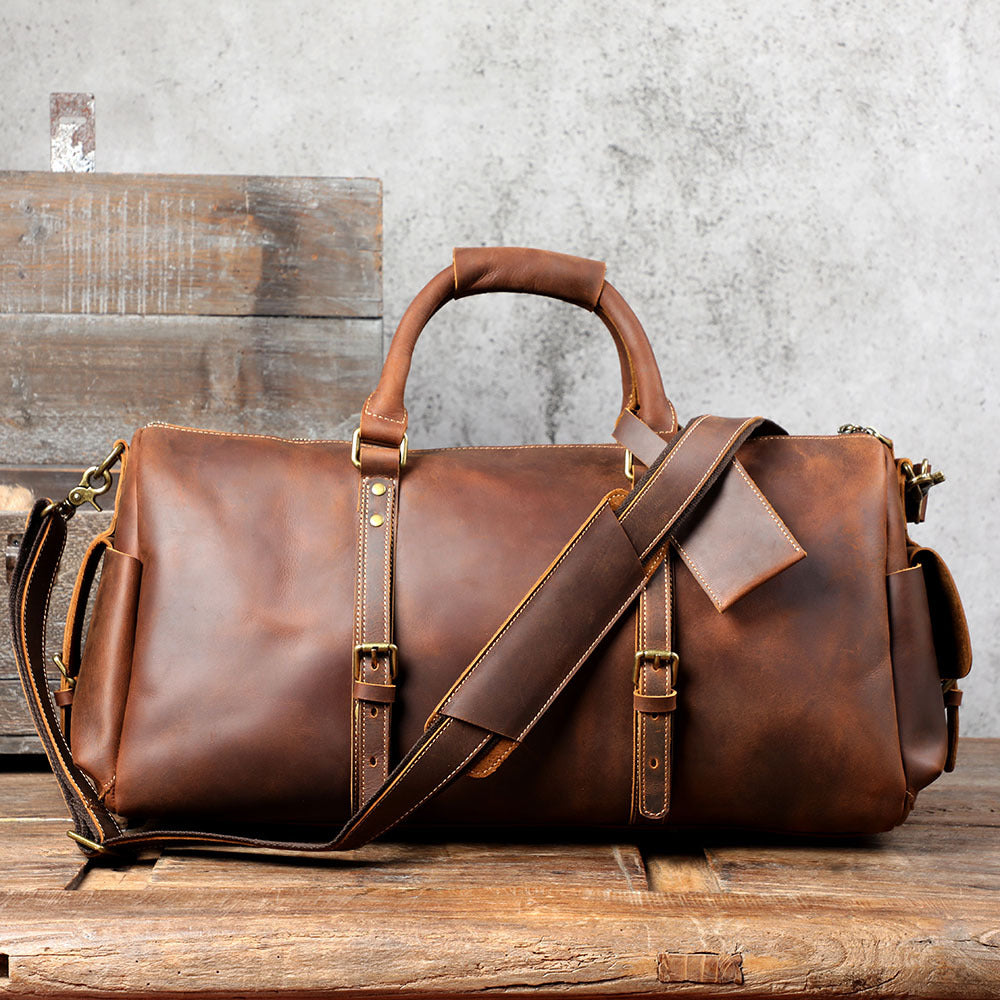 Men's Classic Top Layer Leather Large Capacity Men's Handbags