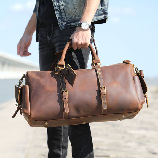 Men's Classic Top Layer Leather Large Capacity Men's Handbags