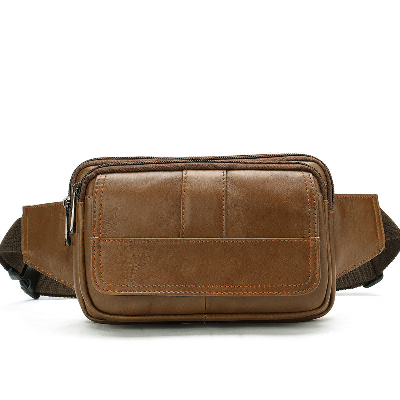 Men's Genuine Leather First Layer Cowhide Slanted Men's Waist Packs