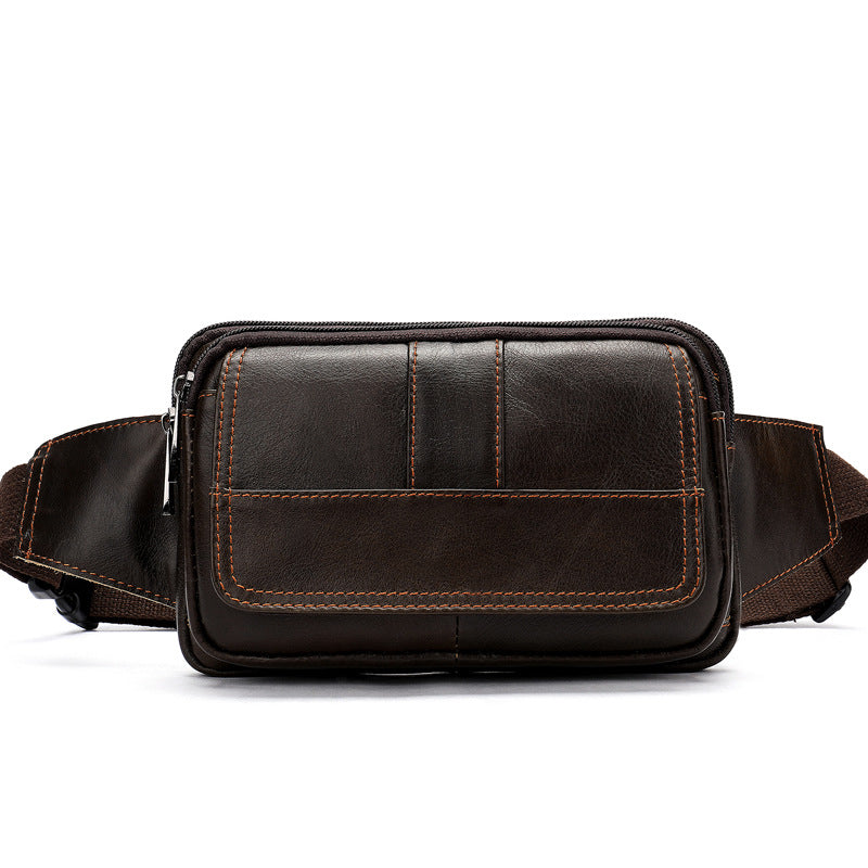 Men's Genuine Leather First Layer Cowhide Slanted Men's Waist Packs