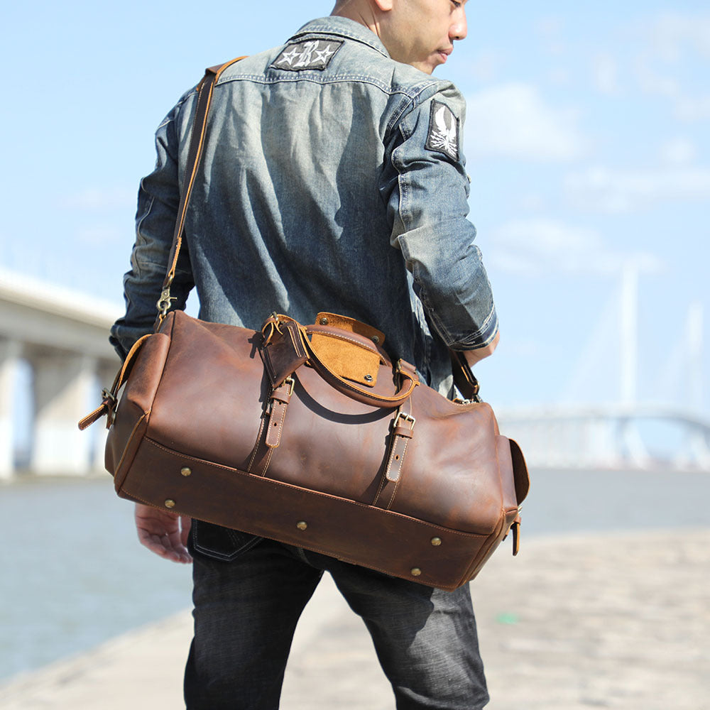 Men's Classic Top Layer Leather Large Capacity Men's Handbags