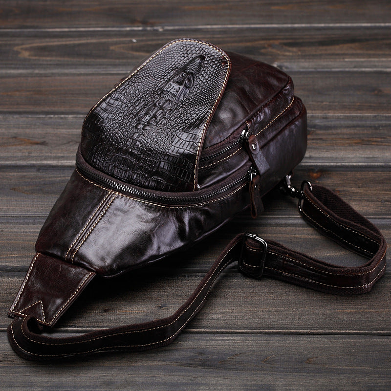 Men's Genuine Leather Fashion Oil Wax Cowhide Bags