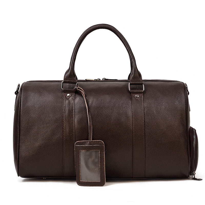 Men's Traveling Lychee Pattern Vintage Large Capacity Travel Bags