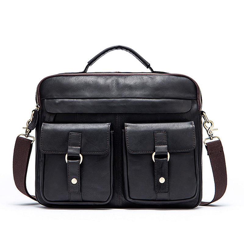 Men's Horse Leather Vintage First Layer Cowhide Men's Shoulder Bags