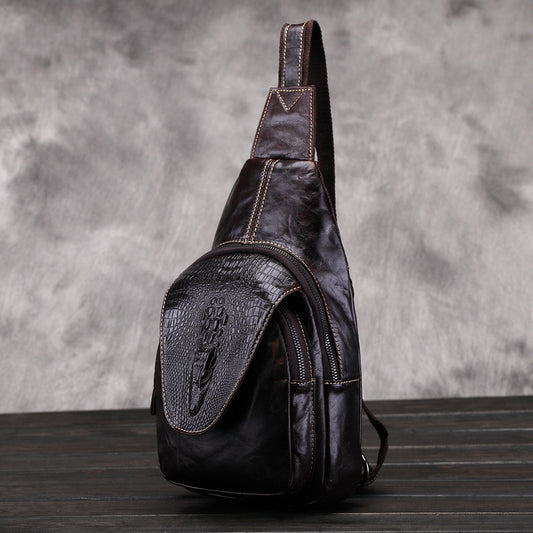 Men's Genuine Leather Fashion Oil Wax Cowhide Bags