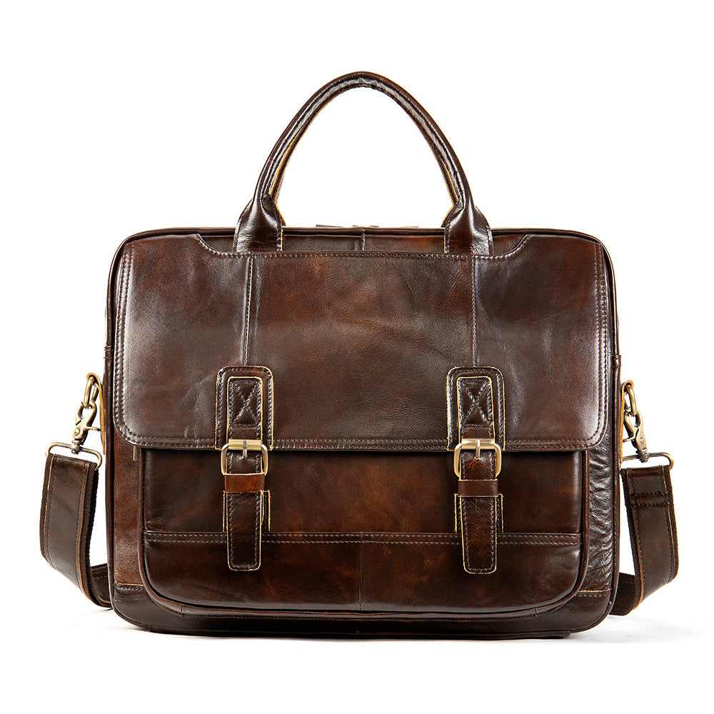 Men's Vintage First Layer Cowhide Business Men's Handbags