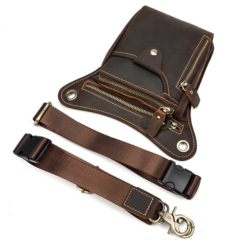Men's Leather Pocket Crazy Horse Leg Leisure Men's Waist Packs