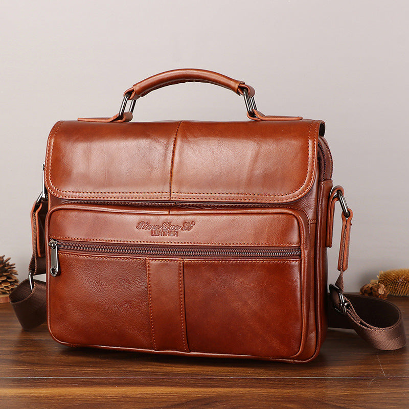 Men's Leather Vintage First Layer Cowhide Large Men's Messenger Bags