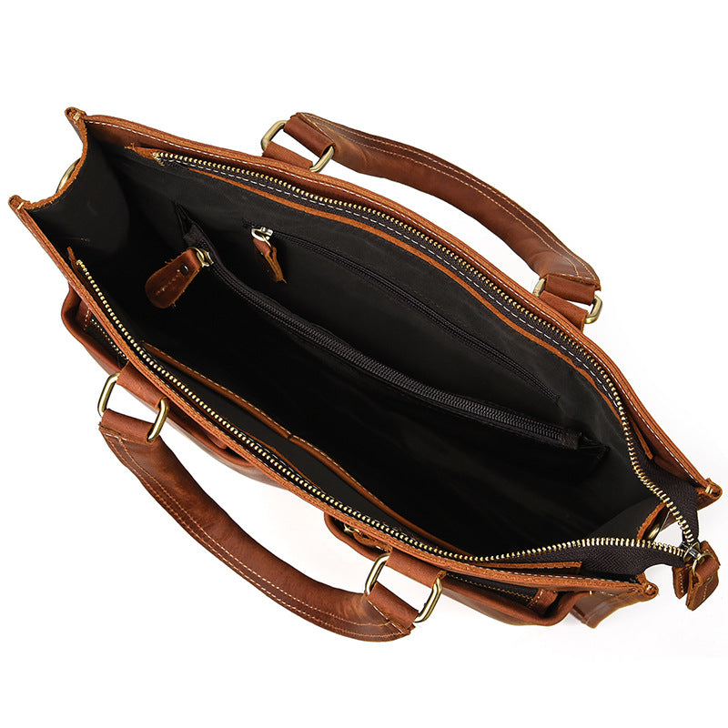 Men's Leather Crazy Horse Business Computer Men's Briefcases