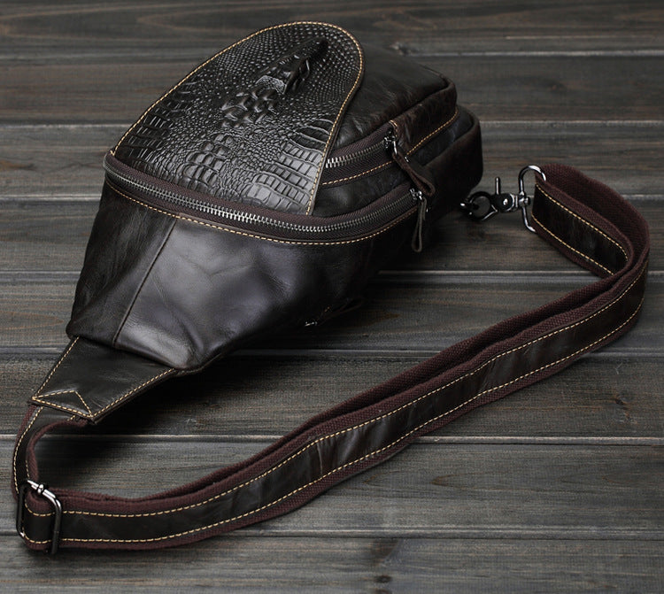 Men's Genuine Leather Fashion Oil Wax Cowhide Bags