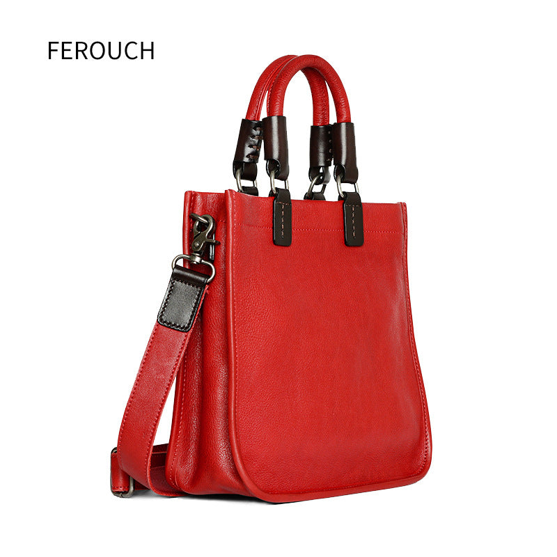 Women's Genuine Leather Retro Design Fashion First Layer Handbags