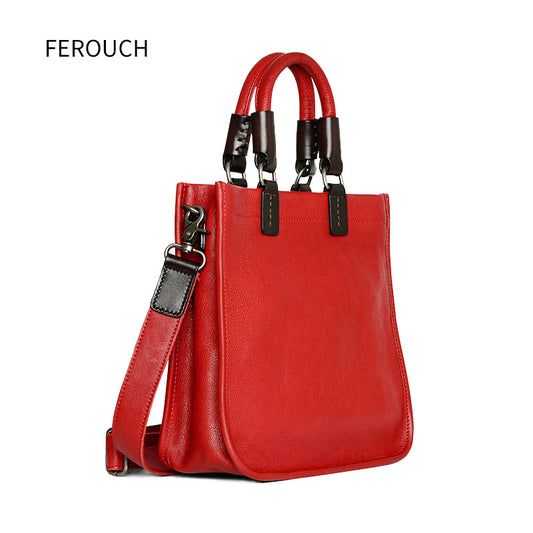 Women's Genuine Leather Retro Design Fashion First Layer Handbags