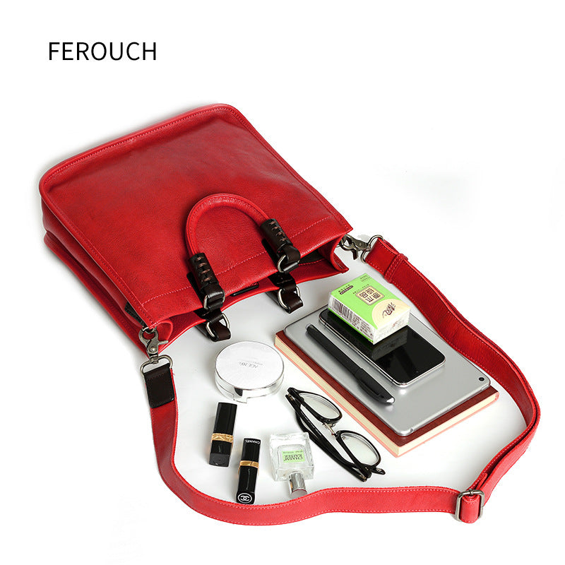 Women's Genuine Leather Retro Design Fashion First Layer Handbags