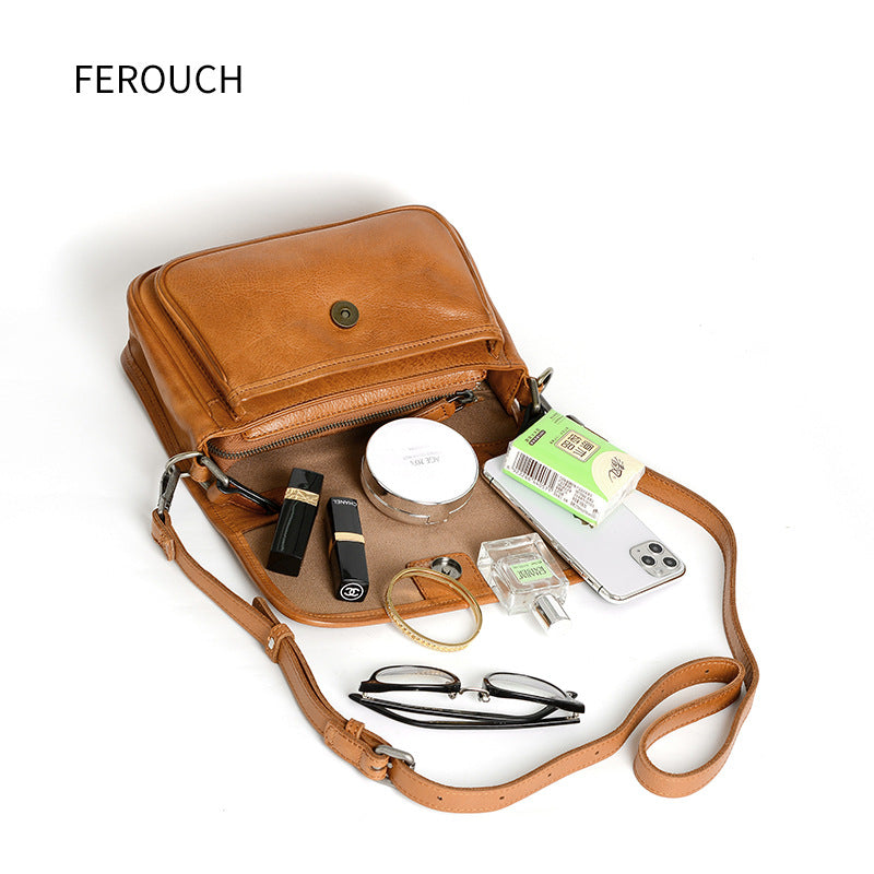 Women's Vintage Classic Cow Leather Envelope Genuine Handbags