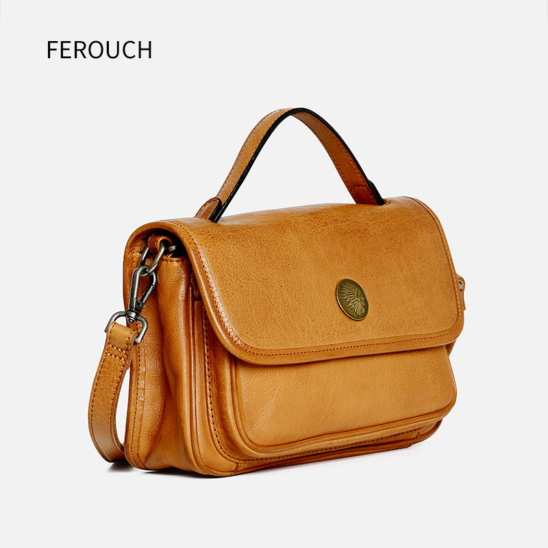 Women's Vintage Classic Cow Leather Envelope Genuine Handbags