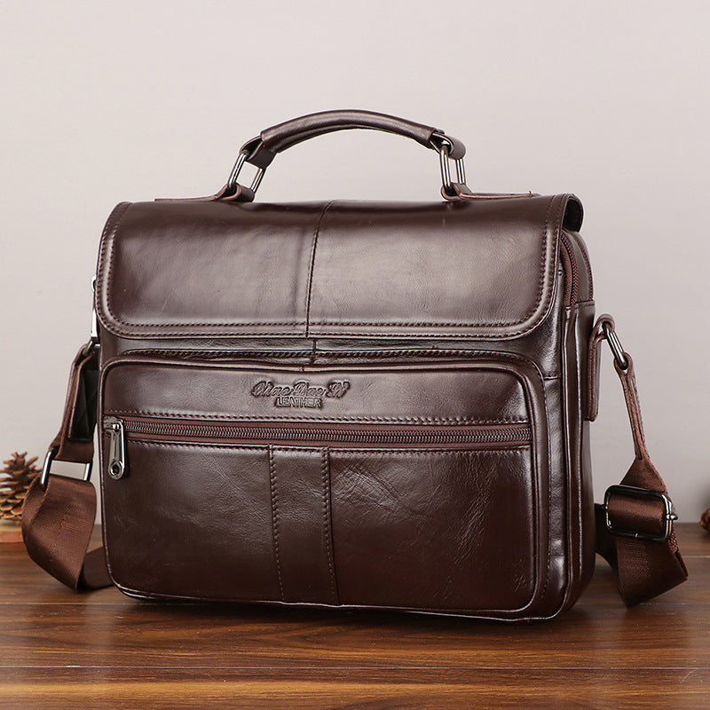 Men's Leather Vintage First Layer Cowhide Large Men's Messenger Bags