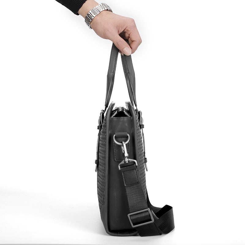 Elegant Men's Classic Business Hand-held Woven Men's Handbags