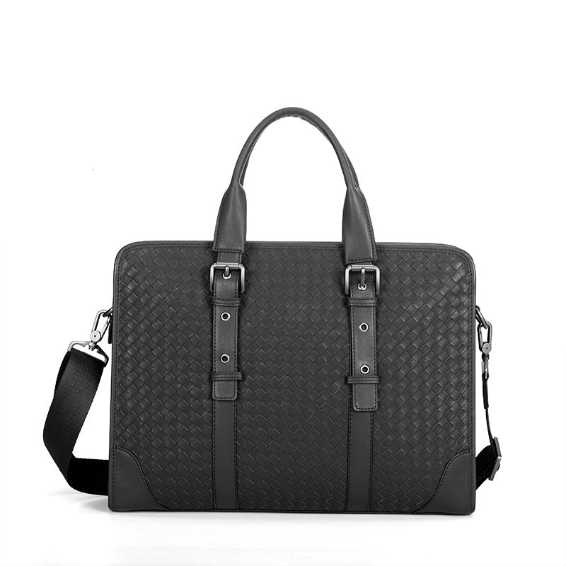 Elegant Men's Classic Business Hand-held Woven Men's Handbags