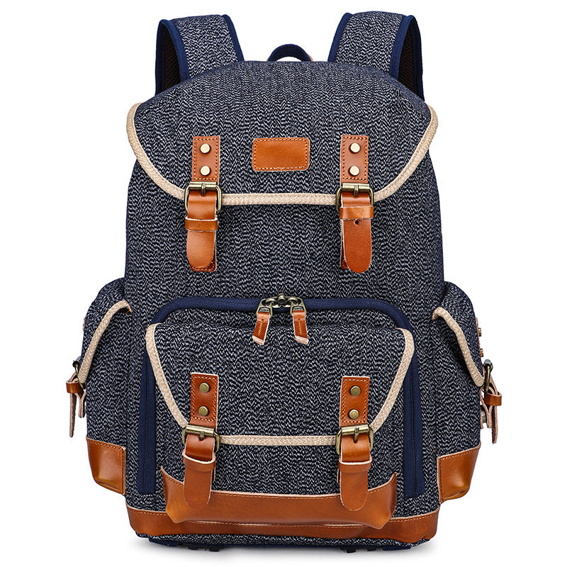 C. Cotton Retro Lens Waterproof Stitching First Layer Bags